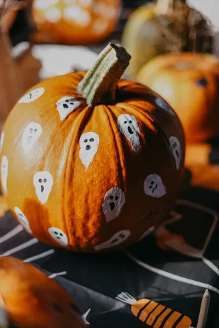 Decorated pumpkin