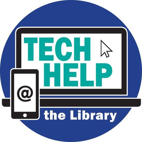 Image of sign that says Tech Help at the library