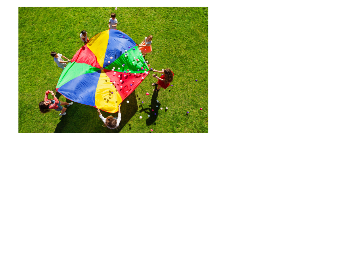 Children playing with a parachute.